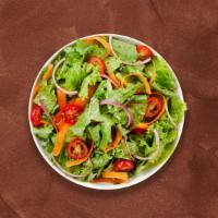 When In Italy Salad · Fresh herbs, cabbage, Romaine, salami, dry mozzarella, onions, sun-dried tomato, and olive. ...