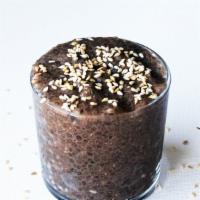 Nutella Chia Pudding · Chia seeds soaked overnight in dairy-free milk and sweetened with raw cane sugar. (gluten-fr...