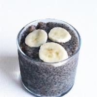 Banana Chia Pudding · Chia seeds soaked overnight in dairy-free milk and sweetened with raw cane sugar. (gluten-fr...