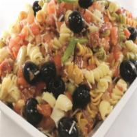 Antipasto Salad · Tri-Color Rotini pasta tossed with provolone cheese, artichoke hearts, diced tomato and bell...