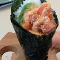 1252 Spicy Salmon Hand Roll · 