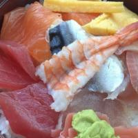 1185 Chirashi Donburi  · Assorted sashimi over sushi rice.