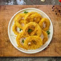 Onion Rings · Crispy onion slices and deep-fried until golden-brown.