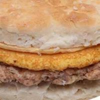 Egg, Sausage & Cheese Biscuit Sandwich · Mouth Watering Sausage Biscuit Breakfast Sandwich