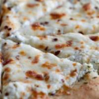 White Pizza (Medium) · Pizza with cream ricotta, mozzarella, roasted garlic, basil with white sauce.