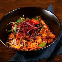 Southeast Fried Rice Noodles · Spicy. Chicken, curry, and vegetables.