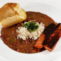 Bowl Red Beans & Rice · Gluten-free. 12 oz. bowl red beans with white rice, andouille sausage (pork), scallions and ...