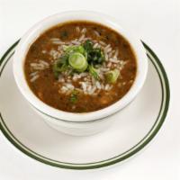 Cup Gumbo · Brenda's chicken, andouille & okra gumbo. Served with rice and scallion.