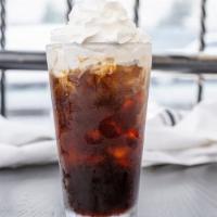 Molasses-Black Walnut Iced Coffee · Our secret recipe, topped with whipped cream.