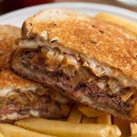 Patty Bacon Melt · Jack cheese, bacon, burger patty & grilled onions on sourdough bread.