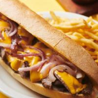 Bacon Philly Cheesesteak · Slow roasted beef, bacon, American cheese & grilled onions on philly roll.