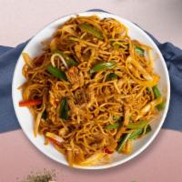 Pork Pleaser Chow Mein · Egg noodles stir-fried with pork, bean sprouts, scallions, onions, cabbage, broccoli, and ca...