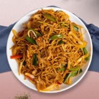Beef Bender Chow Mein · Egg noodles stir-fried with beef, bean sprouts, scallions, onions, cabbage, broccoli, and ca...