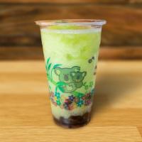 Green Tea Boba Milk Tea · Green milk tea served with black tapioca pearls and over ice.