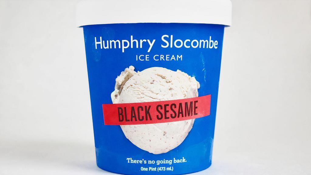 Humphry Slocombe Black Sesame · Toasted black sesame seeds with sesame oil added for extra oomph. There’s no going back. Gluten-free. Contains dairy, eggs, and sesame seeds. We cannot make substitutions.