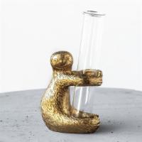 Glass Sloth Propagation Station · Cute sitting sloth holding a test tube sized glass cylinder for your cuttings.
