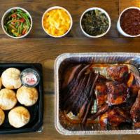 Easy Feast - Chicken & Tri Tip · Served family-style for 4 or more.. Whole smoked BBQ chicken and tri tip with your choice of...