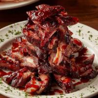 BBQ RIB TIP APPETIZER · St. Louis pork rib tips marinated in our original BBQ sauce, slowly hickory smoked and finis...