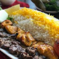 Combination Kabab Meal (Rice & Salad) · Fresh off the grill skewers prepared to customer's choice. Served on a bed of rice with a si...