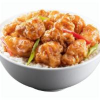 Sweet and Sour Chicken · Crunchy chicken chunks with perfectly blended sweet and sour sauce. Served with white rice.