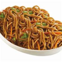 Pancit Canton Small Platter (Serves 3-4) · Small platter of stir fried noodles with a sweet-salty soy-based sauce.