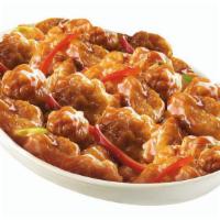 Sweet and Sour Chicken Small Platter (serves 3-4) · Small platter of crunchy chicken chunks with perfectly blended sweet and sour sauce.