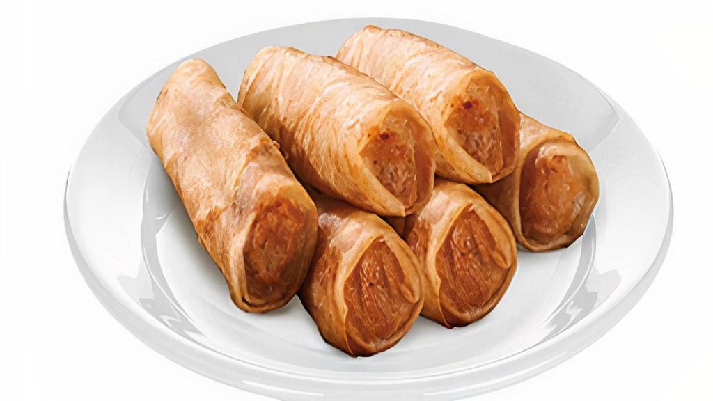 Lumpiang Shanghai (6pcs) · Deep fried savory roll filled with pork and vegetable.