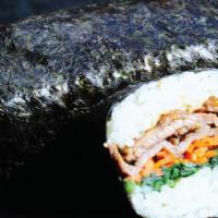 Loaded Beef Musubi
 · Seasoned beef with mixed veggies, rice, wrapped in seaweed.