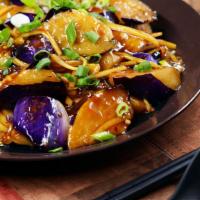 K4. Eggplant w/ Garlic Sauce魚香茄子 · Mild-Spicy