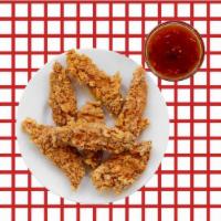 Chicken Fingers  · Chicken tenders breaded and fried till golden and crisp, served with ranch.
