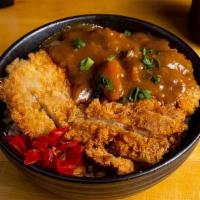 Katsu Pork Curry · A Japanese curry with a pork cutlet on top