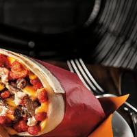 HOT CHEETO BURRITO · Beef Steak, nacho cheese, Hot Cheetos, sour cream, guacamole & salsa inside a grilled flour ...