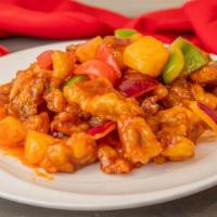 Sweet and Sour Pork Over Rice · 