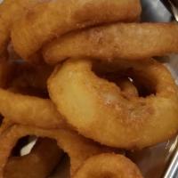 Beer Battered Onion Rings · served with jalapeño ranch