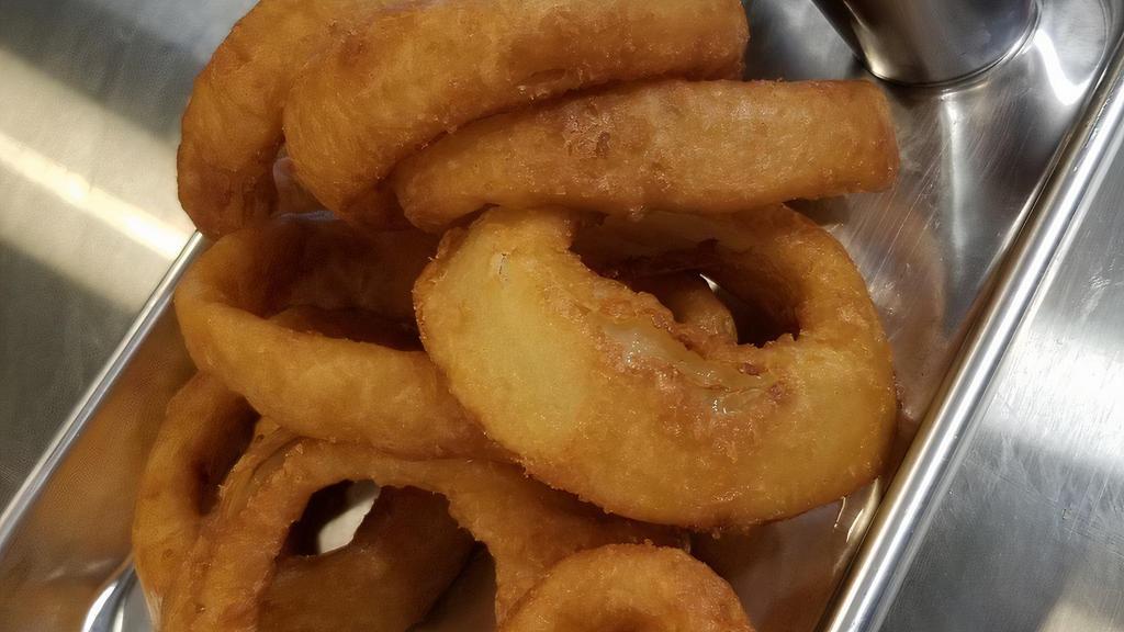 Beer Battered Onion Rings · served with jalapeño ranch