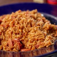 Jambalaya · Spice Level is not adjustable for this dish. Andouille sausage, chicken, bell peppers, jalap...