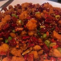 重庆辣子鸡 chicken W explosive chili pepper · deep fried chicken with explosive dry chili pepper ...