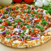 Chicken Bacon Ranch · Simply heavenly with grilled chicken breast, smoky bacon, red onions, fresh California tomat...