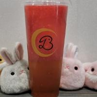 Strawberry Blossom/ Milk Tea 【Limited】 · Jasmine green tea with fresh strawberry puree. *Recommended at 50% sweetness or higher