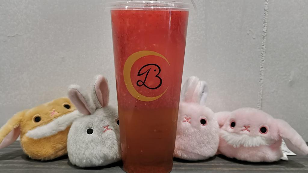 Strawberry Blossom/ Milk Tea 【Limited】 · Jasmine green tea with fresh strawberry puree. *Recommended at 50% sweetness or higher
