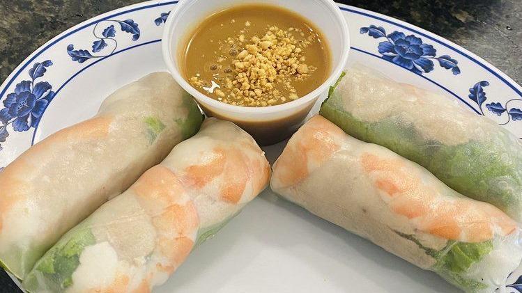 A3. Shrimp Spring Rolls / Gỏi Cuốn Tôm (2) · served with peanut sauce