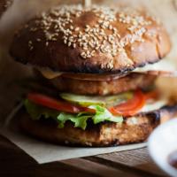 The Lamb Burger · Premium, 1/2 pound juicy, grilled lamb burger (natural and sustainably raised from Niman Ran...