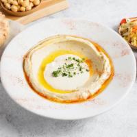 Original Hummus Bowl (VG, GF) · Hummus with imported tahini, olive oil, and spice. Served with 2 pita. Contains soy and nigh...