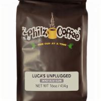 Luca'S Unplugged Decaf · Semi-sweet Chocolate and Dried Plum.