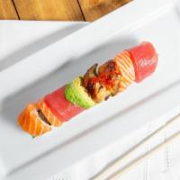 Dragon Roll · Avocado, cucumber, cooked shrimp, tuna, salmon, eel.