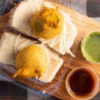 Vada Pav · Potato balls dipped in chickpeas flour batter and deep fried placed between two slices of pa...