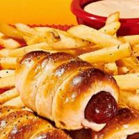 Kid'S Ball Park Pretzel Dogs · Served with French Fries