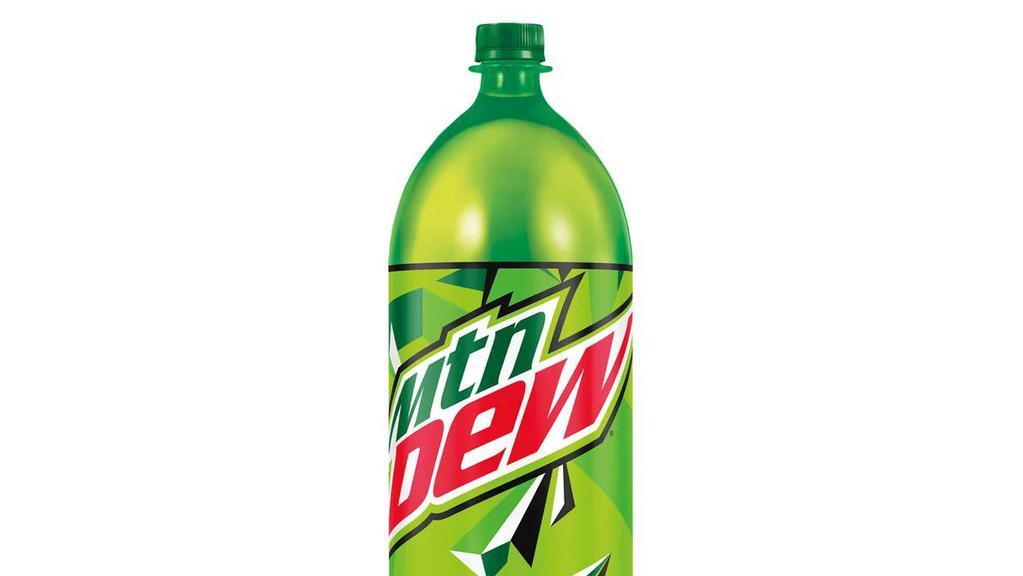 Mountain Dew 2 Liter · 2-liter bottles of PEPSI®, DIET PEPSI®, MOUNTAIN DEW®, SIERRA MIST®, PEPSI WILD CHERRY® & BRISK®. All beverage-related trademarks are owned by PepsiCo, Inc. or its affiliated companies. BRISK is a registered trademark of the Unilever Group of Companies. For PEPSI-COLA® nutrition information, please visit http://www.https://www.pepsicobeveragefacts.com/home/find#// (2380 Cal)
