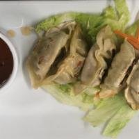 Potstickers (5). · Pan fried chicken potstickers served with special gyoza sauce