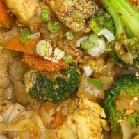 Pad See Ew · Stir fried wide rice noodles with broccoli and egg